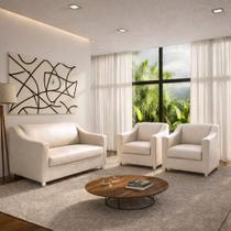 Kit Sofá 2 Lugares Namoradeira Com 2 Poltronas De Barbearia