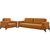 Kit Sofa 232 cm E Poltrona Decorativa Veron Veludo SL 953 Moll