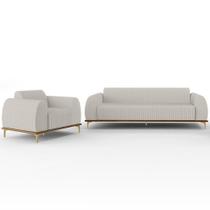Kit Sofá 3 Lugares 180Cm Com Poltrona Molino Cru C-443