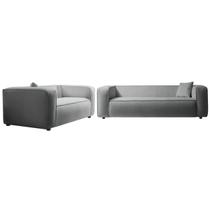 Kit Sofá 3 Lugares 180cm e Poltrona Decorativa Escritório Orgânico Cecília Bouclé - Doce Sonho Móveis Kit Sofá 3 Lugares 180cm e Poltrona Decorativa Escritório Orgânico Cecília Bouclé - Doce Sonho Móveis