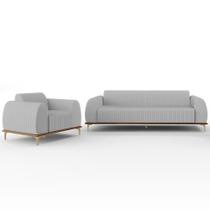 Kit Sofá 3 Lugares 180Cm E Poltrona Molino Cinza D-315 Kit Sofá 3 Lugares 180Cm E Poltrona Molino Cinza D-315