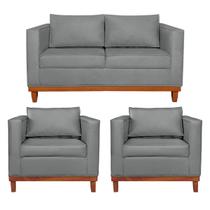 Kit Sofá 3 Lugares e 2 Poltronas Europa 180 cm Estilo Conforto e Elegância Corano - Amarena Móveis Kit Sofá 3 Lugares e 2 Poltronas Europa 180 cm Estilo Conforto e Elegância Corano - Amarena Móveis