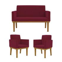 KIT Sofá com Base Reforçada + 2 Poltronas Sala de Estar KIT Sofá com Base Reforçada + 2 Poltronas Sala de Estar