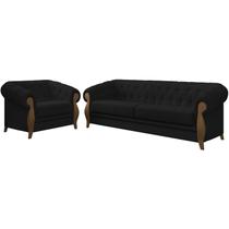 Kit Sofa e Poltrona Decorativa Murano Veludo SL 944 Moll