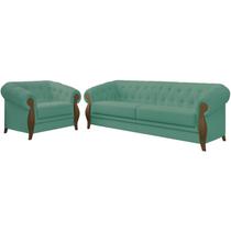 Kit Sofa e Poltrona Decorativa Murano Veludo SL 946 Moll