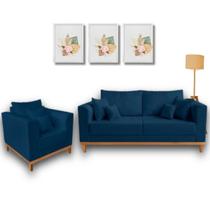Kit Sofá Living Beny 1,40m com Poltrona.