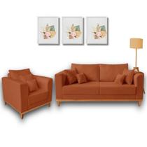 Kit Sofá Living Beny 1,40m com Poltrona.