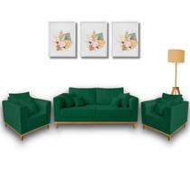 Kit Sofá Living Beny 1,80m com 2 Poltronas.
