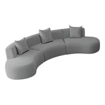 Kit Sofá Modular 4 Lugares 360cm Moderno Curvo Orgânico Duna Bouclé