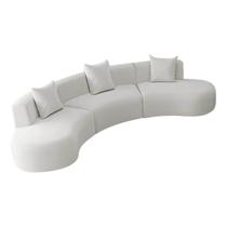 Kit Sofá Modular 4 Lugares 360cm Moderno Curvo Orgânico Duna Bouclé