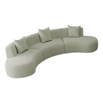 Kit Sofá Modular 4 Lugares 360cm Moderno Curvo Orgânico Duna Bouclé