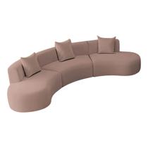 Kit Sofá Modular 4 Lugares 360cm Moderno Curvo Orgânico Duna Linho Kit Sofá Modular 4 Lugares 360cm Moderno Curvo Orgânico Duna Linho