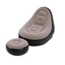 Kit sofa poltrona inflavel com puff portatil para lazer descanso casa quarto sala jardim piscina