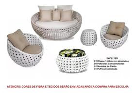 Kit Sofa Poltronas Puff Fibra Sintetica Area Externa Interna Kit Sofa Poltronas Puff Fibra Sintetica Area Externa Interna
