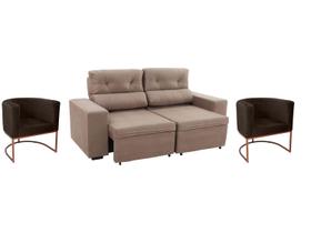 Kit Sofá Retrátil Reclinável 3