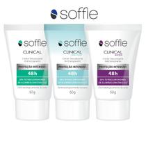 Kit Soffie Clinical com 3 Fragrâncias Antitranspirante de Alta Performance