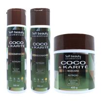 Kit Soft Beauty Coco e Karité Shampoo Condicionador Máscara