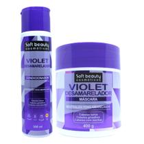 Kit Soft Beauty Violet Desamarelador Condicionador Mascara Kit Soft Beauty Violet Desamarelador Condicionador Mascara