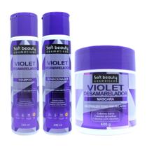 Kit Soft Beauty Violet Desamarelador Shampoo Cond Mascara Kit Soft Beauty Violet Desamarelador Shampoo Cond Mascara