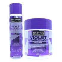Kit Soft Beauty Violet Desamarelador Shampoo Máscara