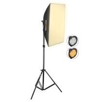 Kit Softbox 50x70 c/ Iluminação de LED Bicolor + Tripé