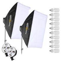 Kit Softbox 50x70 Iluminação para Estúdio + 10 Lâmpadas - 220v Kit Softbox 50x70 Iluminação para Estúdio + 10 Lâmpadas - 220v