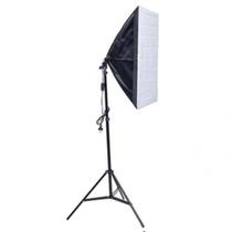 Kit Softbox 50x70 + Tripé 2m Estúdio Fotografia Iluminação Bivolt Bocal E27 com Tela Difusora