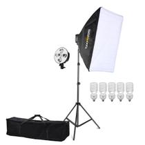 Kit Softbox 50X70Cm Com Tripé + 5 Lâmpadas 135W - 220V