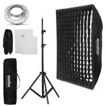 Kit Softbox Bowens Godox Com Tela Grid 60x60cm + Tripé 2,4m Kit Softbox Bowens Godox Com Tela Grid 60x60cm + Tripé 2,4m
