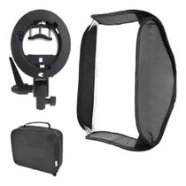 Kit Softbox Dobravel 60x60cm + Suporte + Disufor + Bolsa