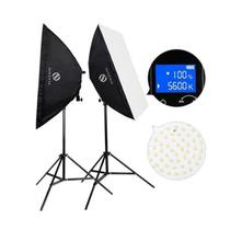 Kit Softbox Iluminador Led 50x70cm C/bolsa+4bateria+2carregador Duplo
