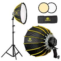 Kit Softbox Octagonal Greika Gkt600 50cm Lâmpada Bicolor 100w + Tripé De 2 Metros