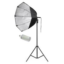 Kit Softbox Octogonal 70cm, Lâmpada 360º Corn Light, Bolsa, Tripé 2m Kit Softbox Octogonal 70cm, Lâmpada 360º Corn Light, Bolsa, Tripé 2m