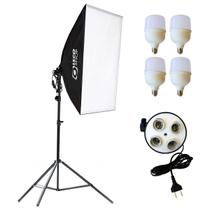 Kit SoftBox Quadruplo 50 X 70 + Tripé 2m + 4 Lâmpadas Led
