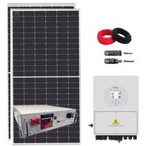 Kit Solar Canadian 396kWh/mês Inversor Híbrido 3kW 220V Deye Backup Lítio - SUN21