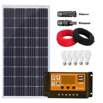 Kit Solar Iluminação 155w Resun 10 Lâmpadas Controlador 30A