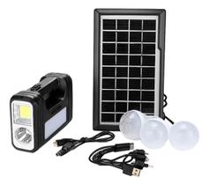 Kit Solar Recarregável com Lanterna Power Bank e Lâmpadas para Emergência