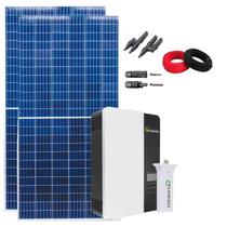 Kit Solar Rural 200kWh/mês Inversor Growatt 3,5kW 48V/220V e Bateria Lítio