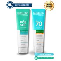 Kit Solar Sunless 120g + Pós-Sol Aloe Vera e Camomila 120g Pele Protegida e Hidratada