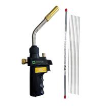 Kit Solda Alumínio Maçarico + 8 Varetas Com Fluxo Zincaflux