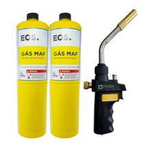 Kit Solda Alumínio Maçarico Acend Automático + 2 Refil Map