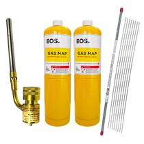 Kit Solda Alumínio Maçarico E 8 Varetas Com Fluxo E 2 Refil Map Kit Solda Alumínio Maçarico E 8 Varetas Com Fluxo E 2 Refil Map