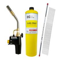 Kit Solda Alumínio Maçarico E 8 Varetas Com Fluxo E Refil Map Kit Solda Alumínio Maçarico E 8 Varetas Com Fluxo E Refil Map