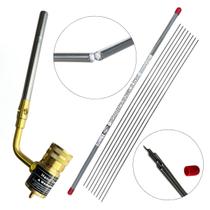 Kit Solda Alumínio Maçarico E 8 Varetas Com Fluxo Zincaflux