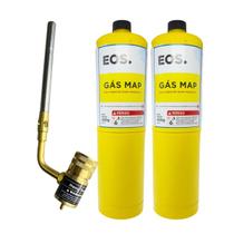 Kit Solda Alumínio Maçarico Portátil E 2 Refil Gas Map 400g