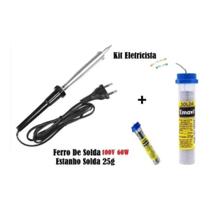 Kit Solda Estanho Emavi 25g + Ferro De Solda 100v 60w