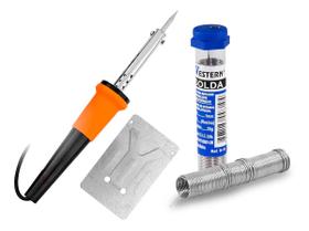Kit Soldador Ferro De Solda 127v 30w + Tubo De Estanho 4m Kit Soldador Ferro De Solda 127v 30w + Tubo De Estanho 4m