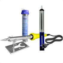 Kit Soldador Ferro Solda 60w 127v + Estanho + Sugador + Suporte Cabo 90c