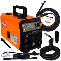 Kit Soldador Maquina De Solda Inversora Multiprocesso Mig Sem Gás Smig 150 Tig Eletrodo Intech 220V Tocha Tig Seca