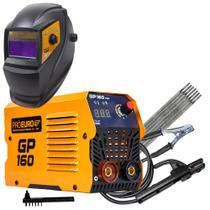 KIT Soldador Máquina Inversora GP 160 220v E Máscara 912 E 250g eletrodo 3,25 mm
